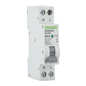   Tracon kombinált védőkapcsoló 2C 16 A 30 mA 1 modul 6 kA - EVOKEAC3203
