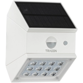   Tracon napelemes LED fali lámpa mozgásérzékelővel, fehér, 2 W, IP65 - LSCW2W