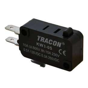   Tracon mikrokapcsoló ütközős KW3-05 16(4)A / 250V AC, 4,8x0,8 mm, IP00