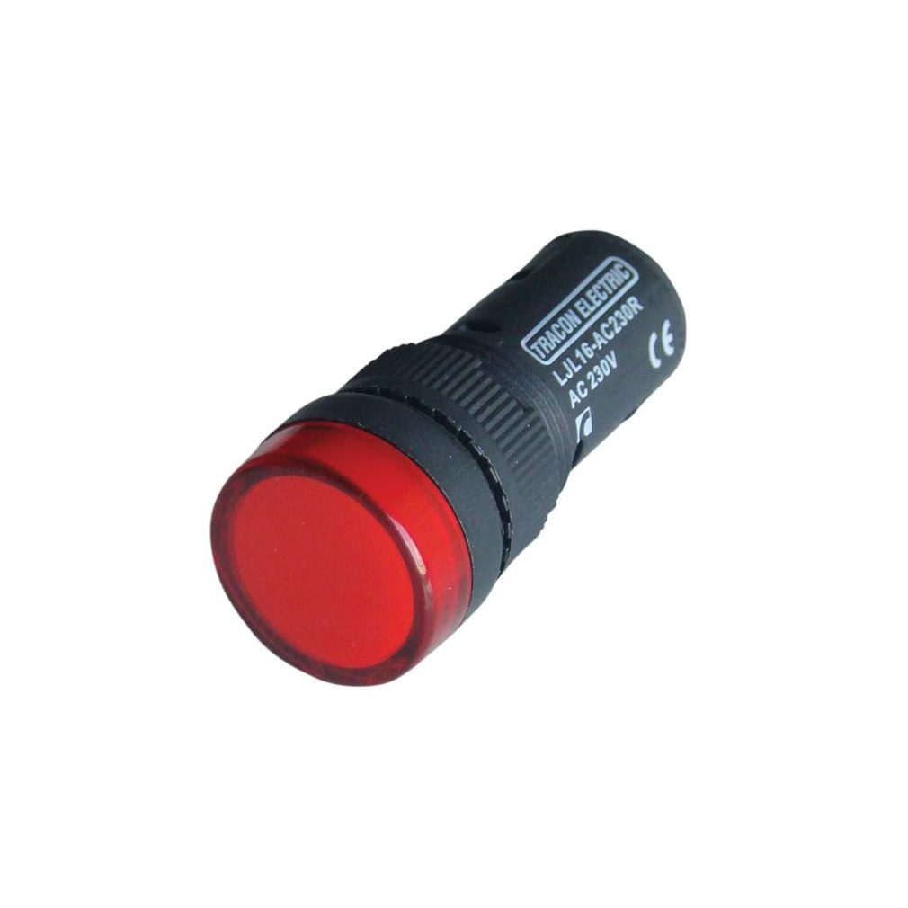Tracon LED-es jelzőlámpa, piros 12V AC/DC,16mm LJL16-RA