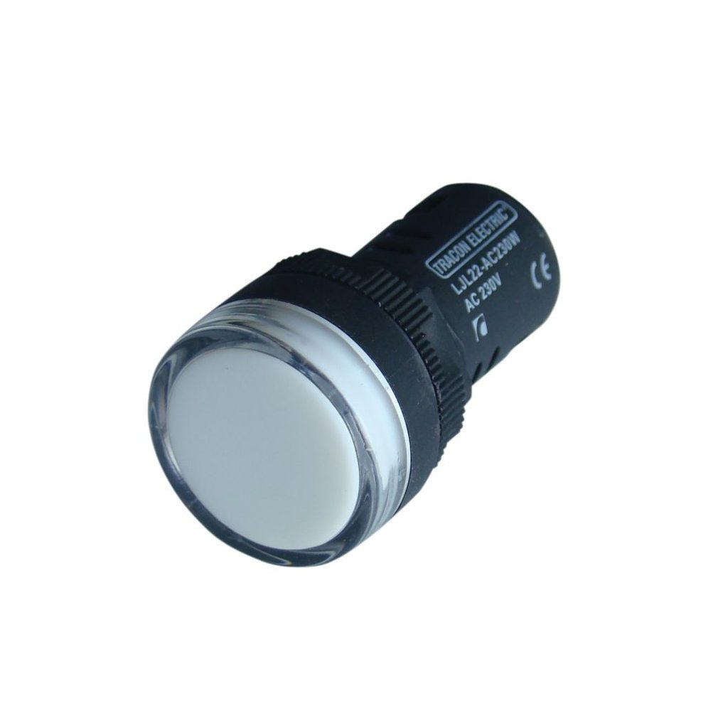 Tracon LED-es jelzőlámpa, fehér 24V AC/DC,16mm LJL16-WC