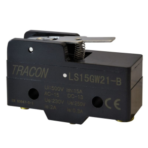   Tracon helyzetkapcsoló, rugószáras 1×CO, 15A/250V 17mm LS15GW21-B