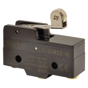   Tracon helyzetkapcsoló- nyomószáras-görgős 35mm 15A/250V - LS15GW22-B