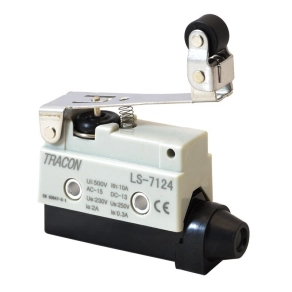   Helyzetkapcsoló, rugószáras-csuklógörgő 1×CO, 10A 65mm, IP40 LS 7124 Tracon