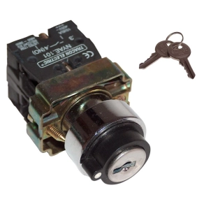   Fémalapra szerelt kulcsos kapcsoló, háromtállású, rugó-visszatérítésű, NYBG73KK IP42 Tracon