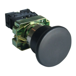   Gombafejű nyomógomb, fémalapra szerelt, fekete 1×NO, 3A d=40mm IP42 NYGBC21 Tracon
