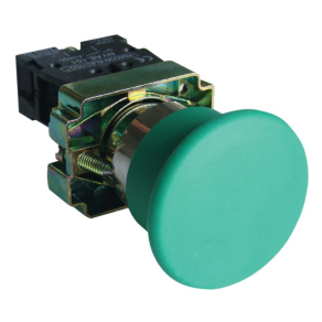  Gombafejű nyomógomb, fémalapra szerelt, zöld 1×NO, 3A/400V AC, IP42, d=40mm NYGBC31Z Tracon