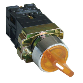   Világítókaros kapcsoló, fémalap, sárga, LED, kétállású 1×NC+1×NO, 3A IP42 NYGBK2565S Tracon