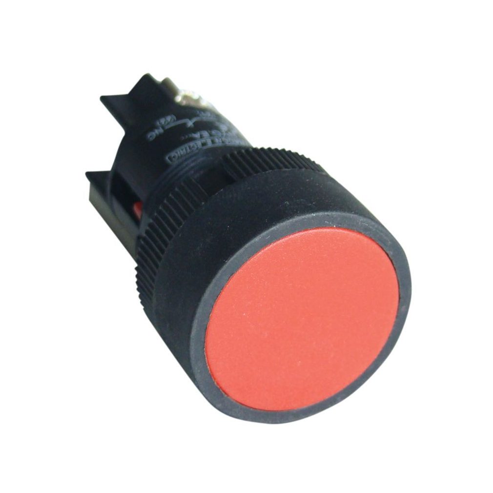 Tracon nyomókapcsoló, műanyag testű, piros 1×CO, IP42, d=22mm NYGEH145P