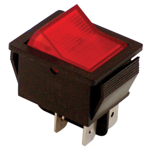  Készülékkapcsoló, vil, BE-KI, piros, világító raszter 2P, 250V AC, 16(6)A TES-41 Tracon