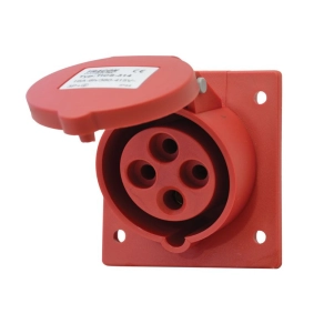   Ipari csatlakozó DAFB-163 4P 16A 250V IP44 beépíthető dugalj ferde TICS-314 Tracon