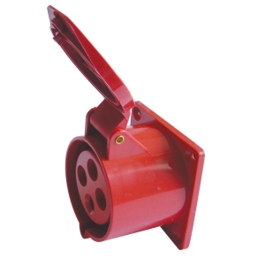   Ipari csatlakozó DAFB-323 4P 32A 400V IP44 beépíthető dugalj egyenes TICS-424 Tracon