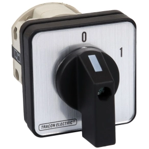   Tracon kézikapcsoló, BE-KI 400V, 50Hz, 32A, 3pólus, 11kW, 64×64mm, 60° - TK-326/3