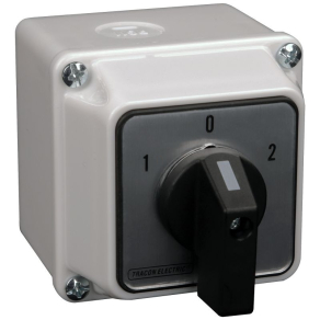   Tokozott közvetlen irányváltó motorkapcsoló, 1-0-2 20A, 5,5kW, 48×48mm TKM-20/NT Tracon