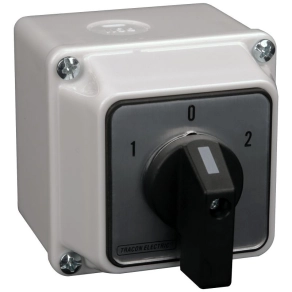   Tokozott közvetlen irányváltó motorkapcsoló, 1-0-2 32A, 11kW, 64x64mm TKM-32/NT Tracon