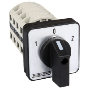   Választókapcsoló, 1-0-2 400V, 50Hz, 20A, 2×4P, 5,5kW, 48x48mm, 60fok TKV-206/4