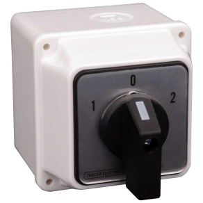   Tracon tokozott választókapcsoló, 1-0-2 400V, 50Hz, 32A, 2×3P, 11kW, 64×64mm, 60° - TKV-326/3T