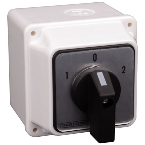   Tokozott választókapcsoló, 1-0-2 400V, 50Hz, 32A, 2×4P, 11kW, 64×64mm, 60fok TKV-326/4T