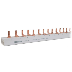 Tracon fésűs sín 4P, csapos, 56 modul 63A, 1m TFSS-4