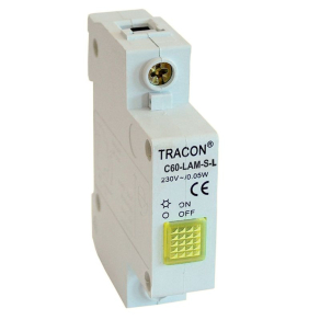   Sorolható ledes jelzőlámpa, sárga 230V, 0,6 W C60-LAM-S-L Tracon