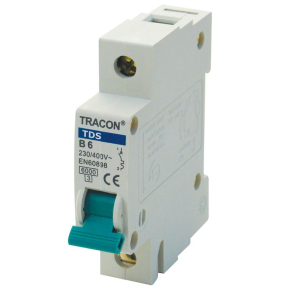 1D 25A 6kA Tracon TDS-1D-25 kismegszakító színes karral