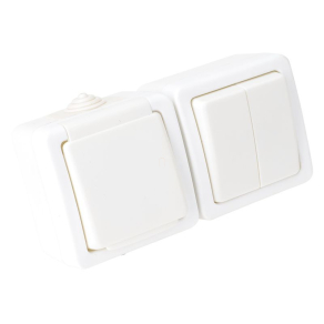   Falon kívüli 2-áramkörös kapcsoló+csatlakozóaljzat 16A, IP54, (105) TR-PH09 Tracon