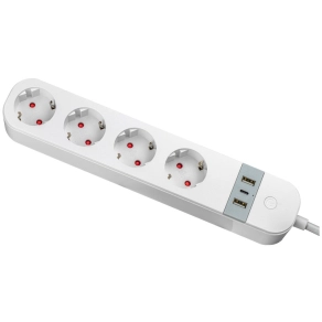   Tracon okos többférőhelyes elosztósáv 4XSCHUKO, 2USBA, 1USBC, 16 A, 3X1,5 mm² - HSM4-2A1C-2M