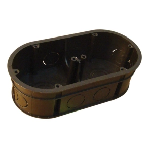   Perforált szerelvénydoboz süllyesztett, dupla, fek 70×140×70×44mm D70D Tracon