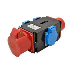   Tracon ipari csatlakozó elosztó :1x 5P 16A aljzat - 1x 5P 16A aljzat, 3x 2P+F aljzat TICS-1605