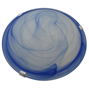   Üveg mennyezeti UFO lámpatest, kék E27, max.1×60W, D=300 mm Tracon UFO-1-K