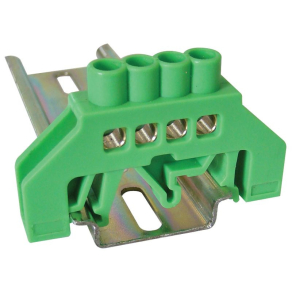   Tracon szigetelt földelősín (N/PE), zöld 63A, 6×9mm, 4P, IP20 NPE-G6-4