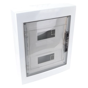   Kiselosztó falonkívüli 2/12 füstszínű ajtóval IP40 sín nélkül, sík ajtóval EDFKS-12/2 Tracon