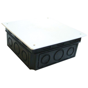   Perforált kötődoboz süllyesztett 100x100x52mm, fekete IP44 D100X100 Tracon