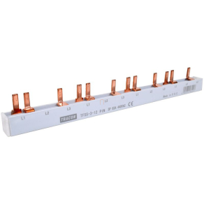   Soroló sín csapos kivitelű 63A 3P, 12modul, 215mm TFSS-3-12 Tracon