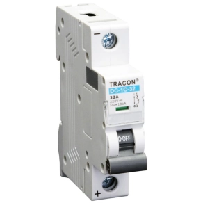   Egyenáramú kismegszakító PV rendszerekhez 1 pólus, C kar. 40A, 220V DC-1C-40 Tracon