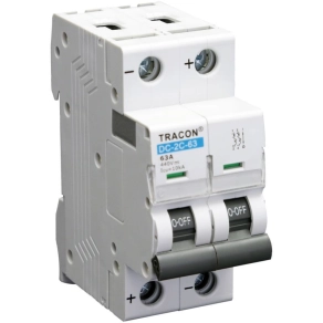   Egyenáramú kismegszakító PV rendszerekhez 2 pólus, C kar. 13A, 440V DC DC-2C-13 Tracon