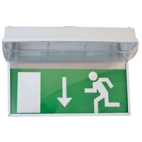   Tracon kijáratjelző tábla TLBV-18 típusokhoz mennyezetre, le nyíl TLBV-18-KL