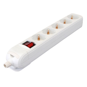   Tracon újravezetékezhető hord. elosztósáv kapcsolóval 5 SHUKO, 16 A vezeték nélkül HUR-05K