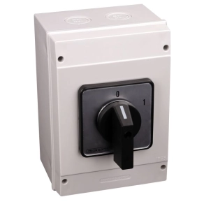   Tokozott kézikapcsoló, BE-KI 125A, 3P, 30kW, 88×88mm, 60fok, IP65 TK-126/3T65 Tracon