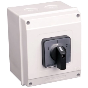   Tokozott közvetlen irányváltó motorkapcsoló 1-0-2 18,5kW 64×64mm IP65 TKM-63/NT65 Tracon