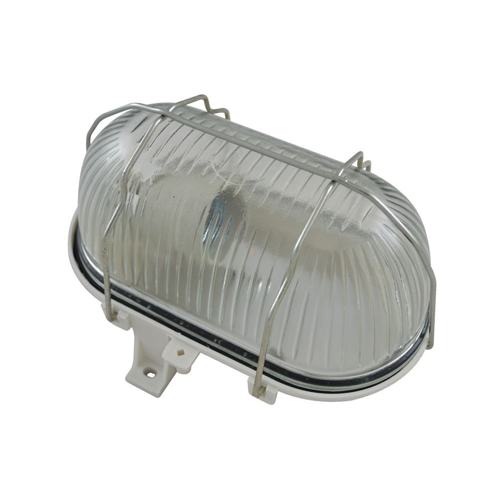 Műanyag hajólámpa, ovális, fehér E27,max.60W,IP44 TLH-08S Tracon
