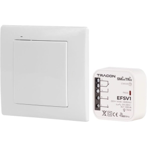   Vezeték nélküli vezérlő kész., 1 csatornás, fali nyomógom 5A, 1 NO/1 NC, 868.32 MHz EFSV1 Tracon