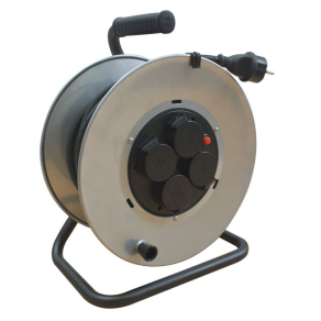   Tracon kábeldobos hosszabbító, fémvázzal 4xSHUKO, 40m, 250V AC, 16A,3x1,5mm2, H07RN-F KD-6/40-A