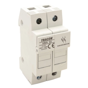   Szakaszolókapcsoló-biztosító hengeres biztosítóhoz 32A 10x38mm HBA-2P-32 Tracon