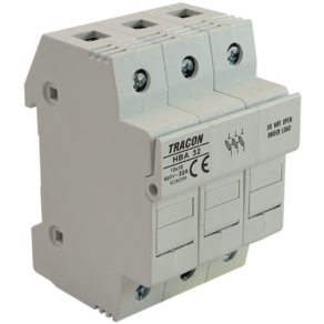  Tracon szakaszolókapcsoló-biztosító hengeres biztosítóhoz 32A 10x38mm HBA-3P-32
