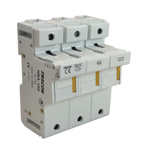   Tracon szakaszolókapcsoló-biztosító hengeres biztosítóhoz 100A 22x58mm HBA-3P-100