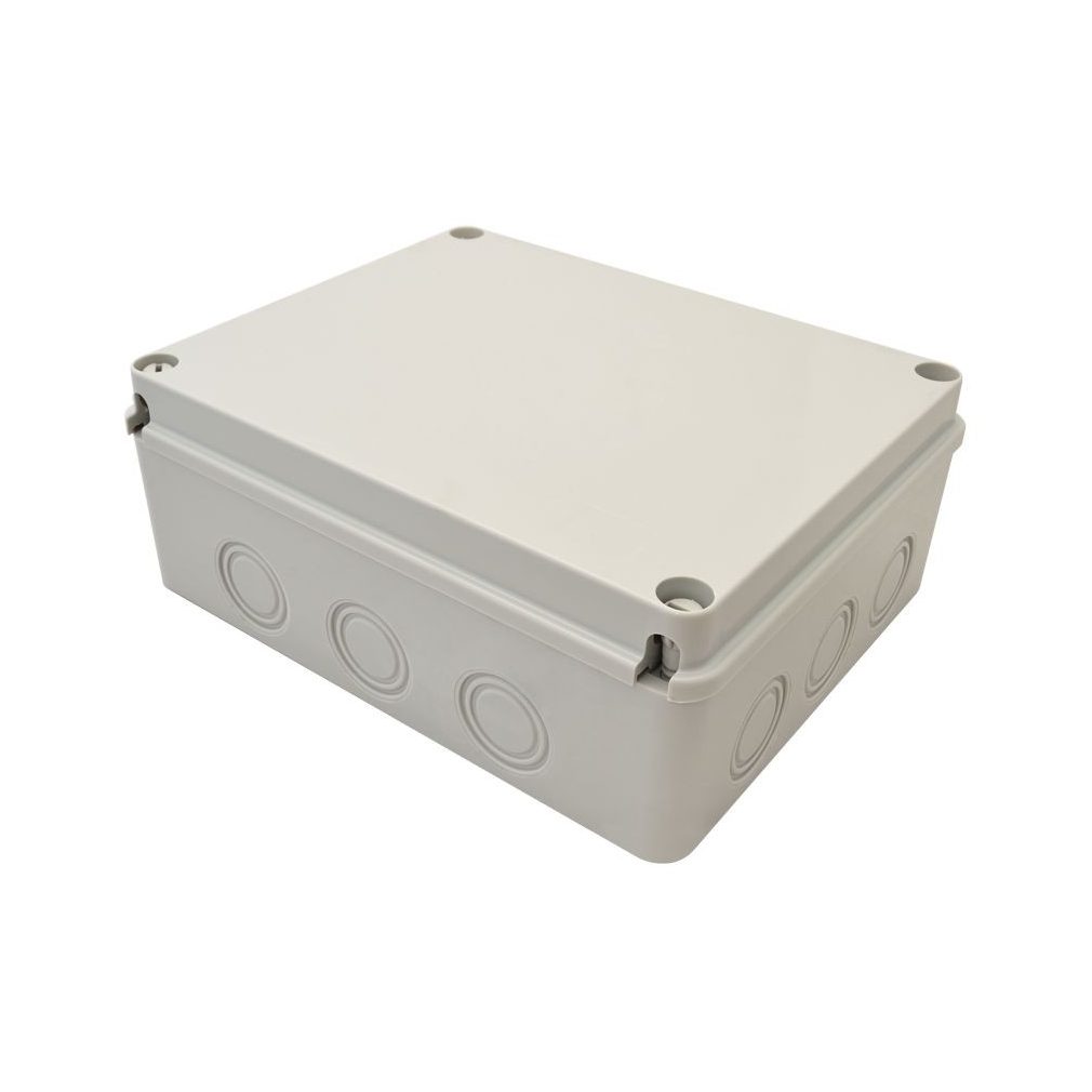 Tracon elektronikai doboz, világos szürke, teli fedéllel 250×200×90, IP67 MED25209