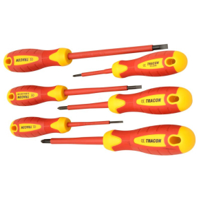   1kV-ra szigetelt csavarhúzó szett 1×5,5×125mm, 0,8×4×100mm, 0,4×2,5×75mm KSET1000 Tracon