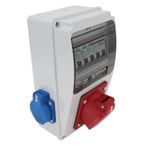   Csatlakozó doboz védelemmel RCBO, 2×SCHUKO+1×16A(3P+N+E) TDB01-6MV