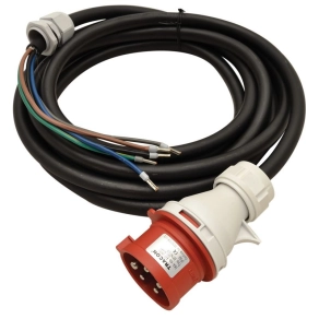   Tracon gumikábel ipari csatlakozó dobozhoz GT 5×2,5mm2, 16A, 5p, 2,5m - TDB-CABLE5P16
